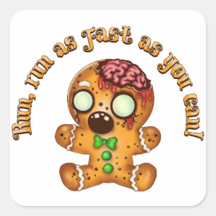 Sticker Carré Pain d'épices de Noël Homme Zombie