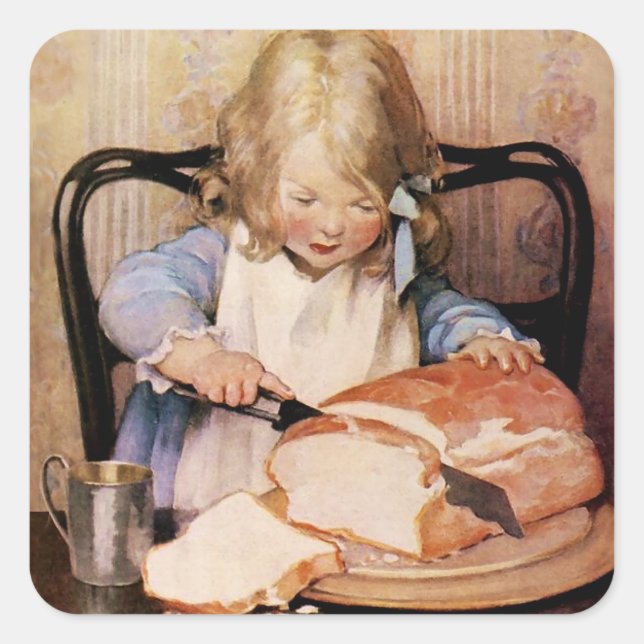 Sticker Carré Pain frais par Jessie Willcox Smith (Devant)