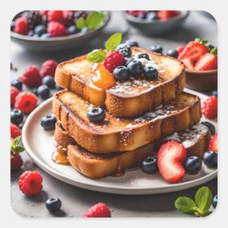 Sticker Carré Pain perdu aux fruits rouges