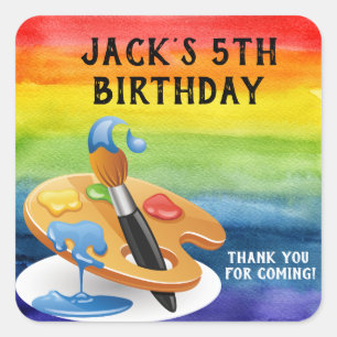 Sticker Carré Paint Art Anniversaire