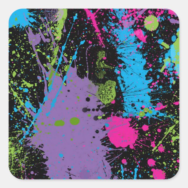 Sticker Carré Paint Splater (Devant)