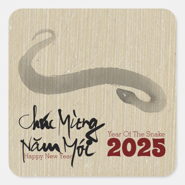 Sticker Carré Painting Painting Snake Nouvel An vietnamien 2025 (Devant)