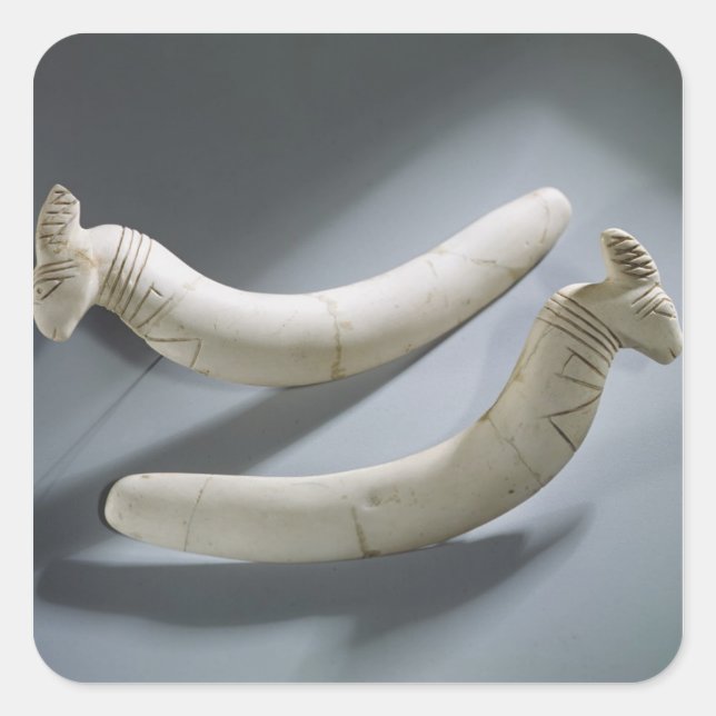 Sticker Carré Paire de castagnettes, période thinite (hippopotam (Devant)