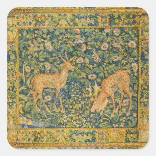 STICKER CARRÉ PAIRE DE CERVEAUX EN DÉVERSEMENT, FLEURS D'IMAGINA