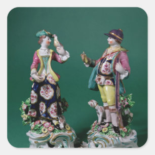 Sticker Carré Paire de figurines de Bow d'un sportif