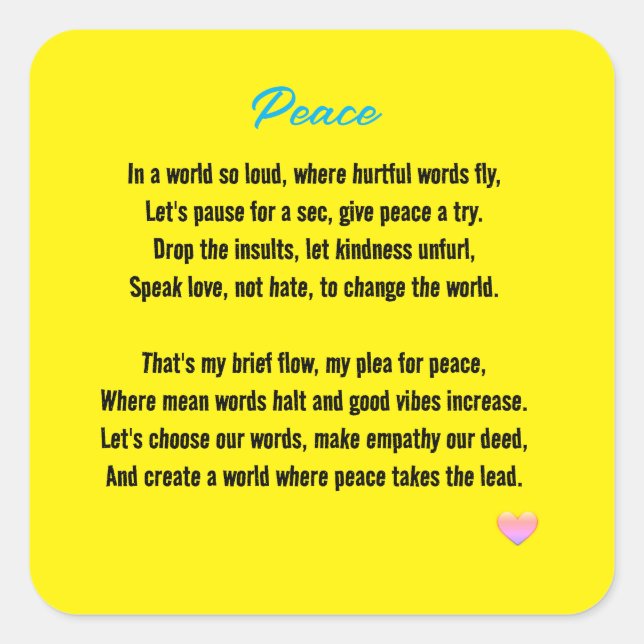 Sticker Carré Paix (Devant)