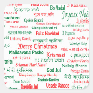 Sticker Carré Paix Coexister Joyeux Noël Nombreuses langues