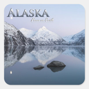 Sticker Carré Paix de l'Alaska sur terre