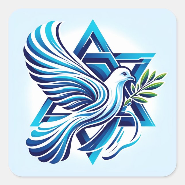 Sticker Carré Paix pour Israël (Devant)