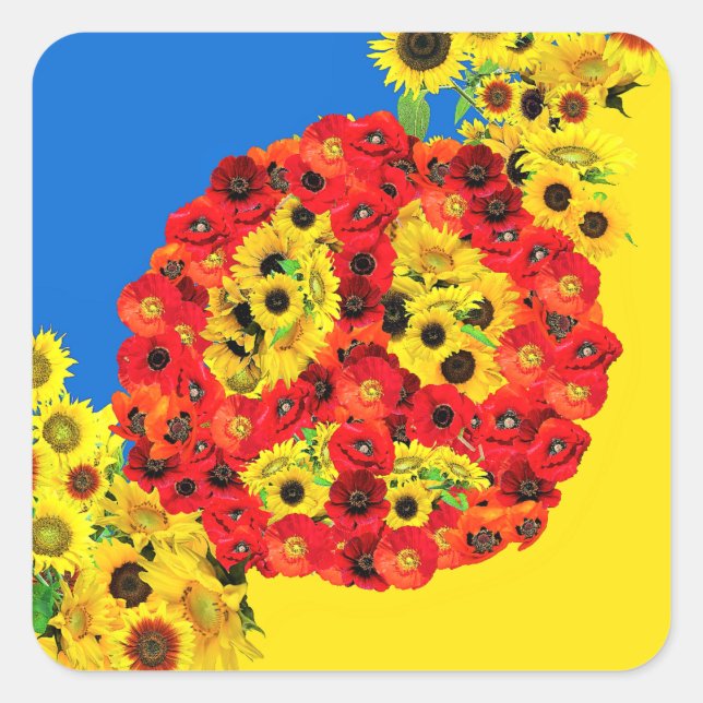 STICKER CARRÉ PAIX POUR L'UKRAINE ! (Devant)