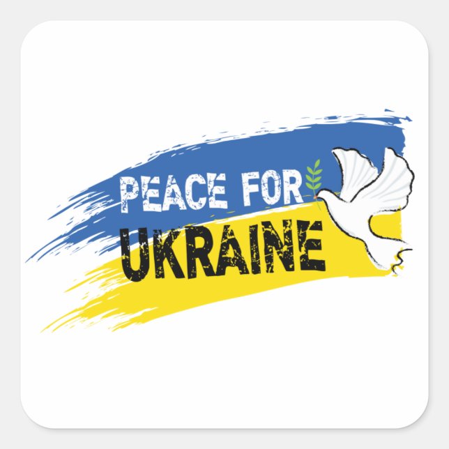 Sticker Carré Paix pour l'Ukraine (Devant)