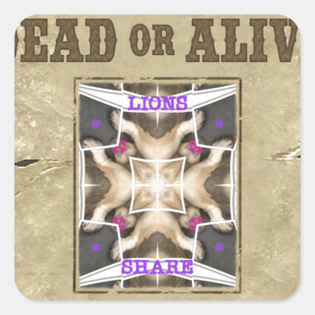 Sticker Carré Paix Recherchée, Amour et Inspiration : Diffuser H (Devant)