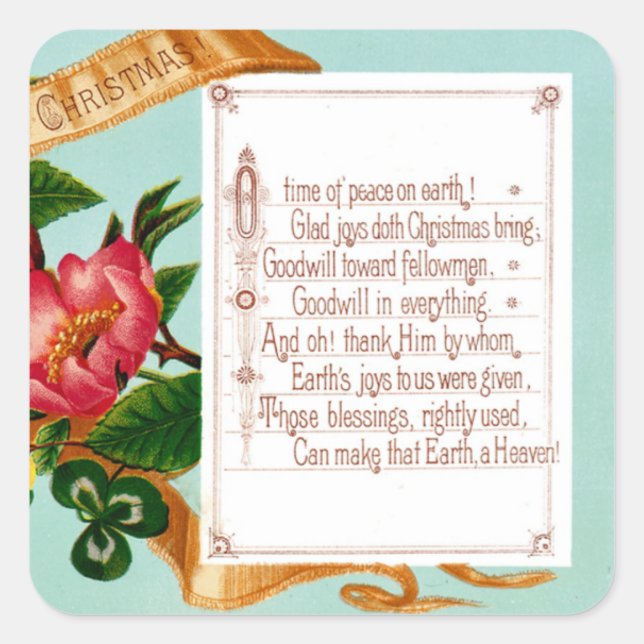 Sticker Carré Paix sur Terre (Devant)