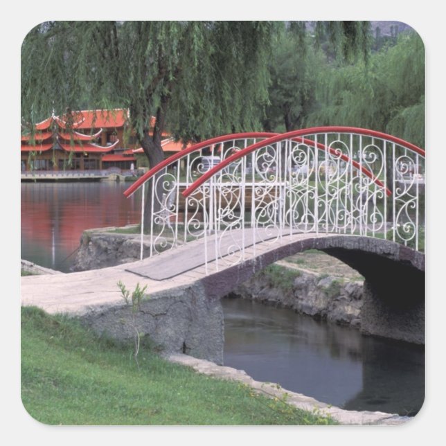 Sticker Carré Pakistan, région de Skardu. Shangri La Lodge (Devant)