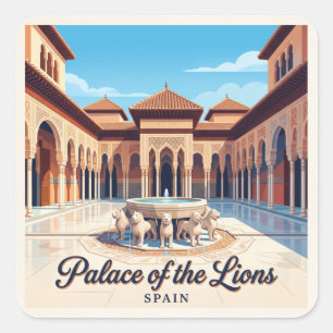Sticker Carré Palais des Lions Grenade Espagne