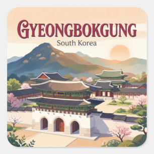 Sticker Carré Palais Gyeongbokgung Corée du Sud