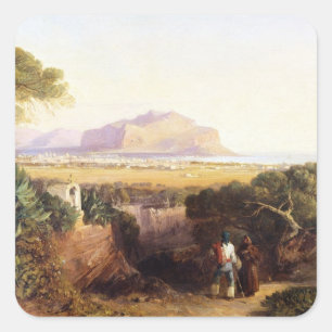 Sticker Carré Palerme, Sicile, 1847 (huile sur toile)