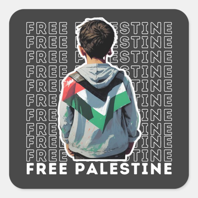 STICKER CARRÉ PALESTINE LIBRE (Devant)