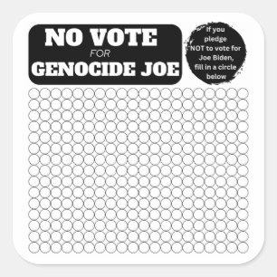 Sticker Carré PALESTINE LIBRE - Pas de vote pour le génocide Joe