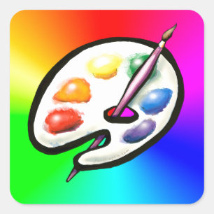 Sticker Carré Palette Artiste