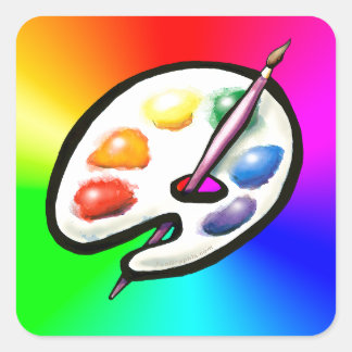 Sticker Carré Palette Artiste