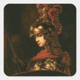 Sticker Carré Pallas Athena ou, figure blindée, 1664-65