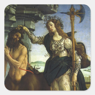 Sticker Carré Pallas (Minerva) et Centaur par Sandro Botticelli