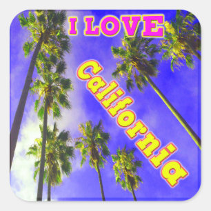 Sticker Carré "Palm Sky : J'AIME LA CASCADE 1"