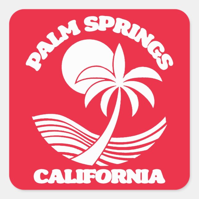 Sticker Carré Palm Springs Californie (Devant)