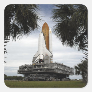 Sticker Carré Palmetto arbres cadre navette spatiale Endeavour