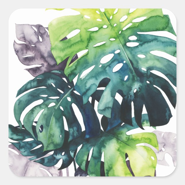 Sticker Carré Palmiers à crémaillère - Feuille fractionnée (Devant)