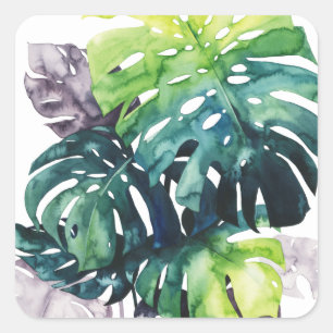 Sticker Carré Palmiers à crémaillère - Feuille fractionnée