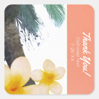 Palmiers Tropicaux Orange & Fleurs de Plumeria Fêt