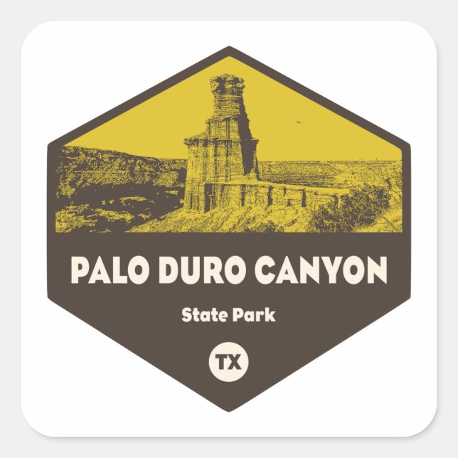 Sticker Carré Palo Duro Canyon State Park Texas (Devant)