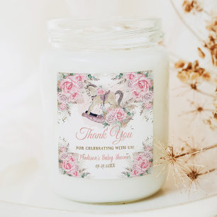 Sticker Carré Pampas Grass rose Floral Rocse Baby shower