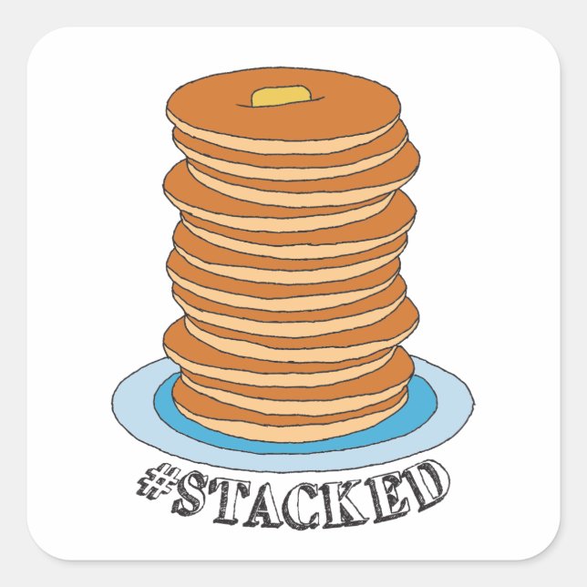 Sticker Carré Pancakes Pancakes Clipart Pancake À Pile Complète (Devant)