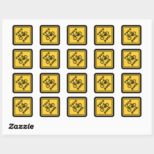 Sticker Carré Pancycliste Panneau de Signalisation Drôle pour Am