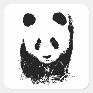 Sticker Carré Panda