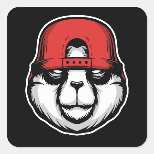 Sticker Carré Panda (Devant)
