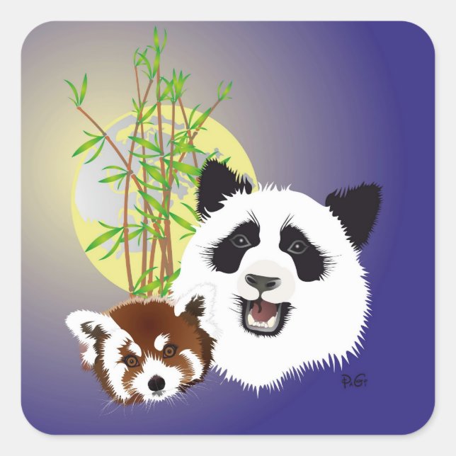 Sticker Carré Panda (Devant)
