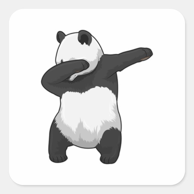 Sticker Carré Panda à Hip hop Dance Dab (Devant)