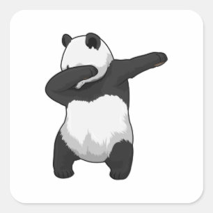 Sticker Carré Panda à Hip hop Dance Dab