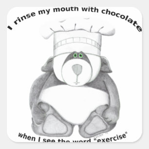 Sticker Carré Panda Bear Chef Chocolat