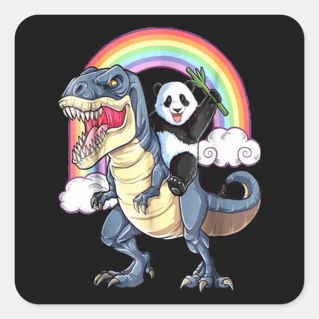 Sticker Carré Panda Lover | Gardez Le Calme Et L'Amour Panda (Devant)