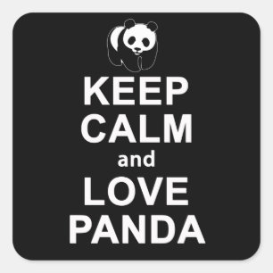 Sticker Carré Panda Lover   Kepp Panda Calme Et Amour