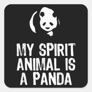 Sticker Carré Panda Lover Mon Esprit Animal Est Un Panda