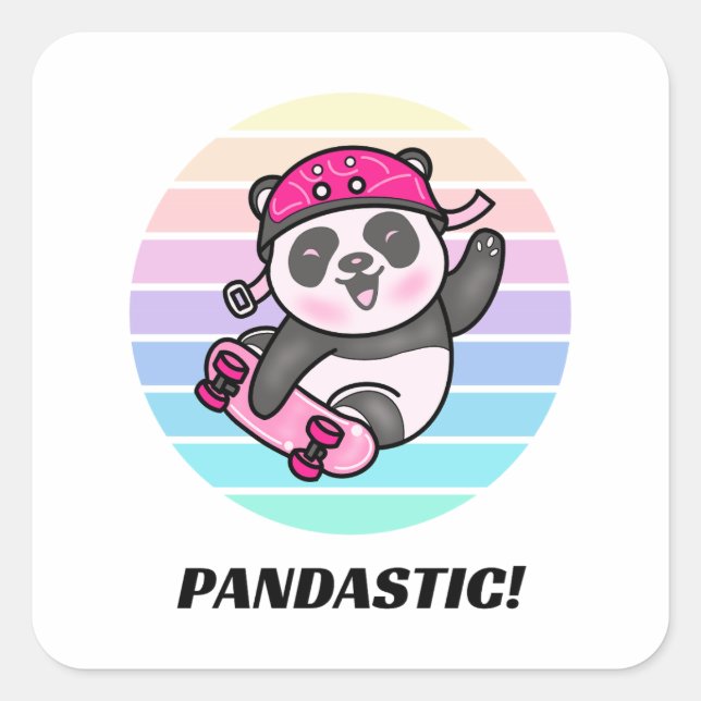 Sticker Carré Pandastic Pun (Devant)