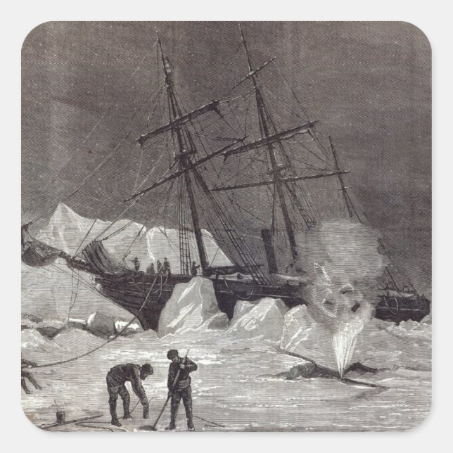 Sticker Carré Pandora est trempée dans la glace (Devant)