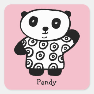 Sticker Carré Pandy personnalisé le Panda