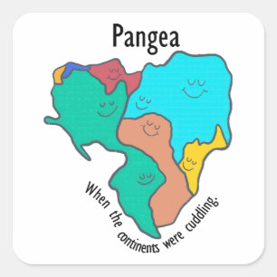 Sticker Carré Pangea Continents Cuddin Multicolor
